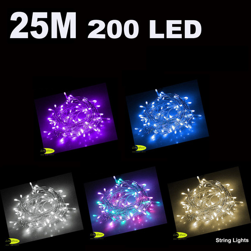 25M 200 Led Christmas Party Wedding Fairy String Light Rope Lights