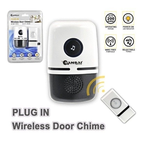 Sansai Wireless DoorBell- DoorBell 48 Chimes - Operating Range Up To150 Metres