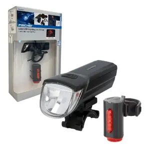 Fischer LED Front & 360° Rear Light USB Set, 30/15 Lux