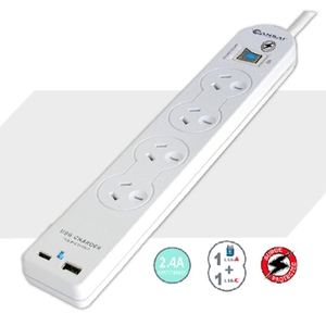 USB A + C, 4 Outlets Powerboard