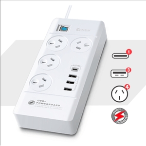 4 Outlet USB-A & USB-C Powerboard